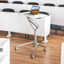 Mobile Standing Laptop Desk with Tablet Holder and 4 Rolling Casters-White by LJGDeals