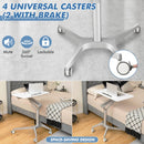 Mobile Standing Laptop Desk with Tablet Holder and 4 Rolling Casters-White by LJGDeals