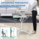 Mobile Standing Laptop Desk with Tablet Holder and 4 Rolling Casters-White by LJGDeals