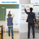 Mobile Whiteboard Adjustable Double-Sided Magnetic Board with Pegboard-White by LJGDeals