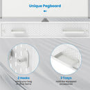Mobile Whiteboard Adjustable Double-Sided Magnetic Board with Pegboard-White by LJGDeals