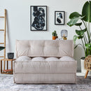 Mocca Ribbed Velvet Foldable Sofa Bed – Cream