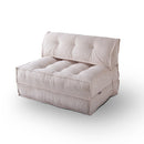 Mocca Ribbed Velvet Foldable Sofa Bed – Cream