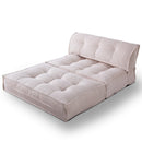 Mocca Ribbed Velvet Foldable Sofa Bed – Cream