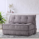 Mocca Ribbed Velvet Foldable Sofa Bed – Grey
