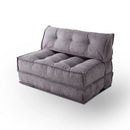 Mocca Ribbed Velvet Foldable Sofa Bed – Grey