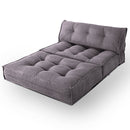 Mocca Ribbed Velvet Foldable Sofa Bed – Grey