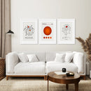 Abstract Picasso Wall Art Set of 3 Poster by Wall Art Set