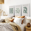 Matisse set of 3 Sage Green Wall Art Prints by Wall Art Set