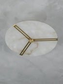 Modern Alabaster Round Copper Ceiling Lamp
