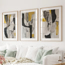 Golden Abstract Shapes Modern Wall Decor Poster by Wall Art Set