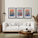 Colorful Yayoi Kusama 3 Piece Wall Art Prints by Wall Art Set