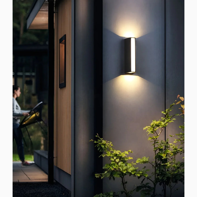 Modern Black Outdoor Waterproof Aluminum LED Wall Lamp For Porch, Garden