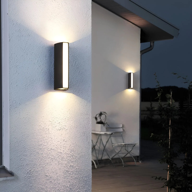 Modern Black Outdoor Waterproof Aluminum LED Wall Lamp For Porch, Garden