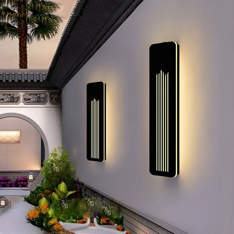 Modern Black Outdoor Waterproof LED Aluminum Wall lamps For Garden Porch