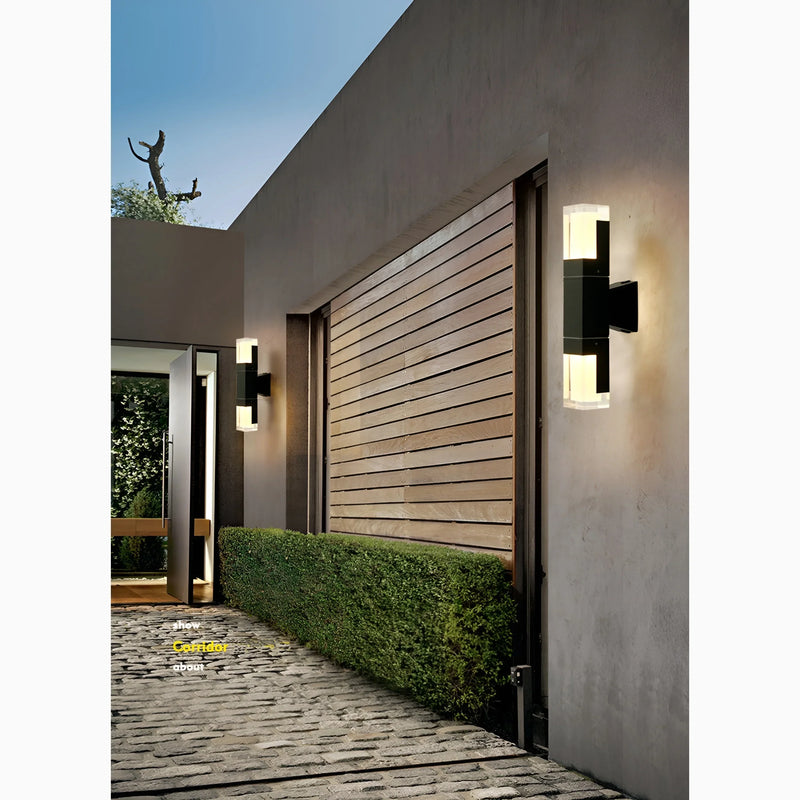 Modern Black Outdoor Waterproof LED Wall Mounted Lamp For Villa, Porch