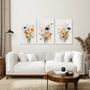 Neutral Watercolor Wildflower Art Prints Set by Wall Art Set