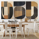 Modern Brown Wabi Sabi Canvas Abstract Wall Art Set –