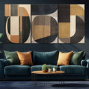 Modern Brown Wabi Sabi Canvas Abstract Wall Art Set –