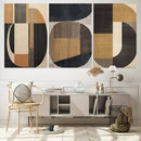 Modern Brown Wabi Sabi Canvas Abstract Wall Art Set –