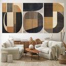 Modern Brown Wabi Sabi Canvas Abstract Wall Art Set –