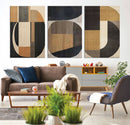 Modern Brown Wabi Sabi Canvas Abstract Wall Art Set –
