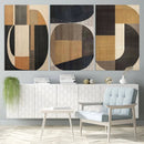 Modern Brown Wabi Sabi Canvas Abstract Wall Art Set –