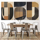 Modern Brown Wabi Sabi Canvas Abstract Wall Art Set –