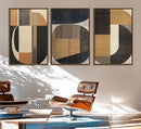 Modern Brown Wabi Sabi Canvas Abstract Wall Art Set –
