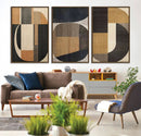 Modern Brown Wabi Sabi Canvas Abstract Wall Art Set –
