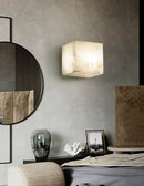Modern Cube Square Alabaster Wall Sconce