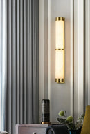 Cylindra Alabaster Brass Wall Light