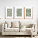 Large William Morris Floral Pattern Art Set Decor by Wall Art Set