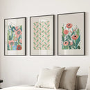 Botanical Pink Poppies Wall Art Poster Decor by Wall Art Set