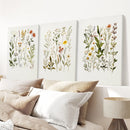 Watercolor Wildflower Floral Nursery Wall Art Set by Wall Art Set