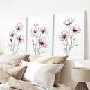 Floral Minimalist Art Posters. 3 Piece Wall Decor by Wall Art Set