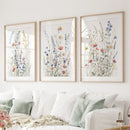 Wildflower Colorful Trendy Wall Art Poster Decor by Wall Art Set