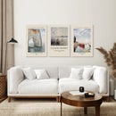 Claude Monet Art Set of 3 Beach Posters Decor by Wall Art Set