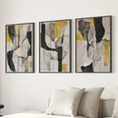 Golden Abstract Shapes Modern Wall Decor Poster by Wall Art Set