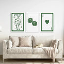 Vintage Poker Card Set of 3 Pieces Trendy Wall Art by Wall Art Set
