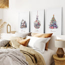 Painting Snowy Christmas Tree Nursery Wall Art by Wall Art Set