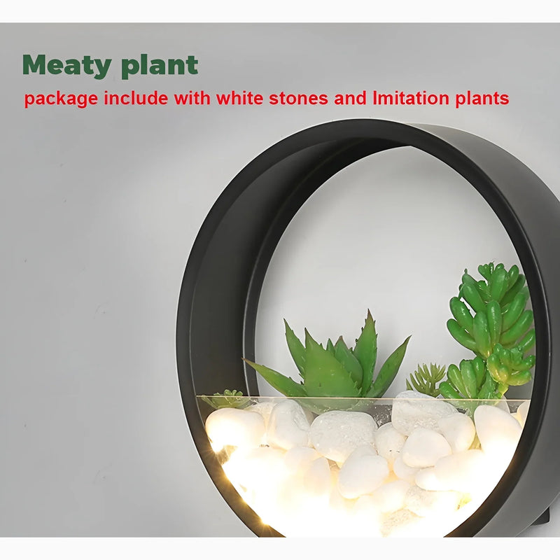 Modern Black Art Plant Outdoor Waterproof LED Wall Lamp For Garden, Porch