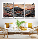 Modern Japanese Wall Art Canvas Print – Framed Yayoi Kusama
