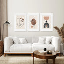 Boho Abstract Art Set of 3 - Modern Poster Bundle by Wall Art Set