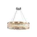 Silver Round Rectangle Crystal Chandelier