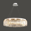 Silver Round Rectangle Crystal Chandelier