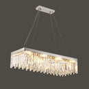 Silver Round Rectangle Crystal Chandelier