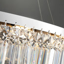 Silver Round Rectangle Crystal Chandelier