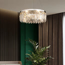 Silver Round Rectangle Crystal Chandelier