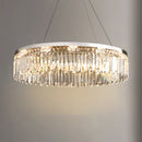 Silver Round Rectangle Crystal Chandelier